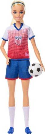 Barbie Careers USSF Soccer Fashion Doll Dressed in Removable Sport-Themed Outfit & Shoes with Accessories - Image 3