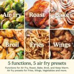 Cuisinart Air Fryer, 6-Quart Basket Large Fryer with 5 Cooking Functions to Roast, Bake, Broil, Air Fry and Keep Warm, 5 Airfryer Presets, Dishwasher-Safe Parts, AIR-200NAS, Stainless Steel & Black - Image 4