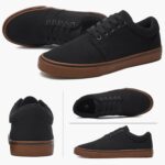 BENPAO Mens White Casual Shoes All Black Fashion Sneakers for Men Low Top Lace Up Canvas Shoes - Image 6
