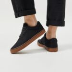 BENPAO Mens White Casual Shoes All Black Fashion Sneakers for Men Low Top Lace Up Canvas Shoes - Image 7