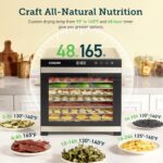 COSORI Food Dehydrator for Jerky, 10 Trays, 16.2ft² Drying Space, 165°F Temperature Control, 48H Timer, 1000W Dehydrator Machine, Stainless Steel, for Herbs, Fruit, Meat, and Yogurt, Silver - Image 5