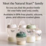 Tommee Tippee Natural Start Baby Bottle, 11oz, Thicker Feed, Breast-Like Nipple for Babies 6 Months+, Green and Teal, 2 Count - Image 5