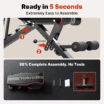 YOLEO Adjustable Weight Bench for Home Gym, ASTM-Certified 827LBS, 98% Pre-Assembled, Foldable Gym Bench with 84 Positions Incline Decline Flat, Wider Seat - Image 3