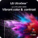 LG 24G411A-B 24-inch Ultragear Full HD (1920 x 1080) IPS Gaming Monitor, 144Hz (O/C), 1ms MBR, NVIDIA G-Sync Compatible, AMD FreeSync, HDR10, HDMI, DisplayPort, Slim Stand, Black - Image 3