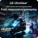 LG 24G411A-B 24-inch Ultragear Full HD (1920 x 1080) IPS Gaming Monitor, 144Hz (O/C), 1ms MBR, NVIDIA G-Sync Compatible, AMD FreeSync, HDR10, HDMI, DisplayPort, Slim Stand, Black - Image 4