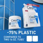 CeraVe Moisturizing Cream, Body and Face Moisturizer for Dry Skin, Body Cream with Hyaluronic Acid and Ceramides, Daily Moisturizer, Oil-Free, Fragrance Free, Non-Comedogenic, 16 Ounce Refill - Image 3