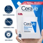 CeraVe Moisturizing Cream, Body and Face Moisturizer for Dry Skin, Body Cream with Hyaluronic Acid and Ceramides, Daily Moisturizer, Oil-Free, Fragrance Free, Non-Comedogenic, 16 Ounce Refill - Image 4