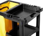 Rubbermaid Commercial Traditional Janitorial 3-Shelf Cleaning Cart, Wheeled with Zippered Yellow Vinyl Bag, for Business/School/Office/Janatorial Cleaning - Image 5