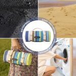 G GOOD GAIN Waterproof Picnic Blanket Portable with Carry Strap for Beach Mat or Family Outdoor Camping Party (Sky Blue) - Image 3