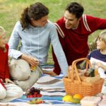 G GOOD GAIN Waterproof Picnic Blanket Portable with Carry Strap for Beach Mat or Family Outdoor Camping Party (Sky Blue) - Image 4