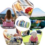 G GOOD GAIN Waterproof Picnic Blanket Portable with Carry Strap for Beach Mat or Family Outdoor Camping Party (Sky Blue) - Image 5