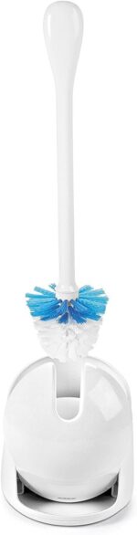 OXO Good Grips Compact Toilet Brush & Canister, Toilet Bowl Brush and Holder with Automatic Canister Door, Bathroom and Small Spaces Cleaning Supplies Essential - Image 4