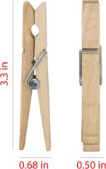 Clorox Wood Clothespins with Spring – Value Pack Set of 50 | Rust Resistant, Heavy-Duty Coil, Non-Slip Grip for Line Drying Laundry, Chip Clips, Crafts, 50 Pack - Image 4