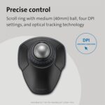 Kensington Orbit Wireless Trackball with Scroll Ring - Space Gray (K72675WW),Black/Grey - Image 3