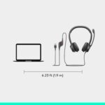 Logitech H390 Wired Headset for PC/Laptop, Stereo Headphones with Noise Cancelling Microphone, USB-A, in-Line Controls, Works with Chromebook - Black - Image 5