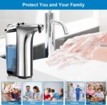 PZOTRUF Automatic Soap Dispenser, Touchless Dish Soap Dispenser 17oz/500ml with Infrared Sensor, 5 Adjustable Soap Dispensing Levels, Liquid Hand Dispenser for Bathroom Kitchen Sink (Silver) - Image 6