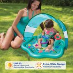 SwimSchool Infant Baby Pool Floats, Free Swimming, Super Buoyant – Ages 6-24 Months – Multiple Colors/Styles – Adjustable Canopies and Seats, Splash & Play Baby Floaties - Image 4