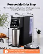 Coffee Maker Hot & Iced With Bold Setting,Single Serve Coffee Maker For K Cup And Grounds,52 Oz Removable Water Tank,6-14 Oz Brew Sizes,One Cup Kcup Coffee Machine With Reusable Filter,(Black) - Image 4