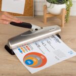 Swingline 3 Hole Punch, 20 Sheet Capacity Three Hole Puncher 3 Ring, Adjustable 2-7 Hole Paper Punch, LightTouch Low Effort, Black & Silver (74030) - Image 3