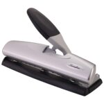 Swingline 3 Hole Punch, 20 Sheet Capacity Three Hole Puncher 3 Ring, Adjustable 2-7 Hole Paper Punch, LightTouch Low Effort, Black & Silver (74030) - Image 7
