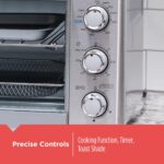 BLACK+DECKER Crisp 'N Bake Air Fryer Countertop Convection Toaster Oven, Large Capacity, 6-Slice, 5-in-1, Fits 12” Pizza, 60-Min Timer, Bake, Broil, Air Fry, Toast, Keep Warm, Stainless Steel - Image 3
