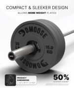 DMoose Fitness Barbell Clips 2 Inch (Pair) - Quick Release Olympic Barbell Clamps & Collars with Anti Slip TPR Grip for Secure Weightlifting and Powerlifting - Weight Clips for Bars at Home or Gym - Image 3