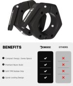 DMoose Fitness Barbell Clips 2 Inch (Pair) - Quick Release Olympic Barbell Clamps & Collars with Anti Slip TPR Grip for Secure Weightlifting and Powerlifting - Weight Clips for Bars at Home or Gym - Image 5