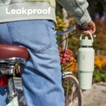 Hydro Flask Travel Water Bottle - Insulated Stainless Steel - Wide Straw Lid, Non Spill, Leakproof in 32 Oz Oat Tan - Image 4