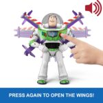 ​Mattel Disney and Pixar Toy Story 5 Flight Mode Hi-TechBuzz Lightyear | Movable Wing Activation, 12-inch Toy Figure, 35+ Sounds & Movie Phrases - Image 4