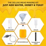 Mead Making Kit for Beginners 1 Gallon Home Brewing Kit with Glass Fermentation Jar Siphon Airlock Stopper Temperature Labe Funnel Hydrometer Reusable DIY Honey Wine Starter Set - Image 3