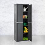 Sterilite 4 Shelf Cabinet, Lockable Utility Storage w/ Adjustable Shelves, Gray - Plastic Shelving Unit for Organizing Garage, Pantry, Basement, Laundry Room or Mudroom - Image 5