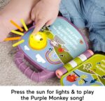 Fisher-Price Baby Toy Purple Monkey Musical Storybook with Lights & Sounds for Infants & Toddlers Ages 6+ Months - Image 3