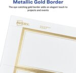 Avery Tags with Metallic Gold Borders and Strings, 2" x 3.5", 40 Total, Laser/Inkjet Printable Tags (3326) - Image 3