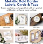 Avery Tags with Metallic Gold Borders and Strings, 2" x 3.5", 40 Total, Laser/Inkjet Printable Tags (3326) - Image 4