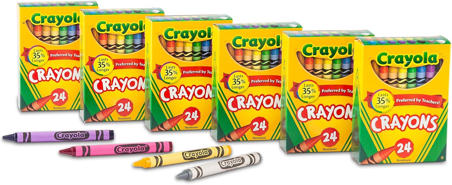 Crayola Crayons, Bulk School Supplies For Kids, 24 Count Crayon Box (Pack Of 6), Assorted Colors - Image 4
