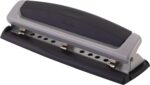 Swingline 3 Hole Punch, 10 Sheet Capacity Three Hole Puncher 3 Ring, Adjustable 2-3 Hole Paper Punch, Precision Pro, Black & Silver (74037) - Image 5