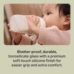 Tommee Tippee Silicone Coated Glass Baby Bottles for Feeding, 5 0z, Anti-Colic, 0+ Months, Slow Flow Breast-Like Nipple, Shatter-Proof Glass, BPA Free, Pack of 2 - Image 3