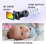 VTech Smart WiFi Baby Monitor – See Your Baby at Home or from Anywhere, 2K Camera, 5.5" Screen, 24X Zoom, Wide Angle, Night Vision, Night Light, Free App | Smart HD Plus - Image 3