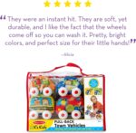 Melissa & Doug K's Kids Pull-Back Town Vehicle Set - Baby Toys Set with 4 Soft Toy Cars and Trucks, Surface Washable with Removable Wheels, Learning Toys for Babies and Toddlers - Image 5