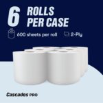 Cascades PRO Select Centerpull Hand Towel 2-Ply - Center Pull Paper Towel for Dispensers - Universal Fit - Premium Bulk - 600 Sheets/Roll, 6 Rolls / Box - H153 - White - Image 3