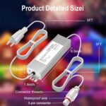 36V Waterproof Power Supply for Govee Permanent Outdoor Lights Only Compatible with Govee H705A H705B H705C Power Adapter Cord 3 Pin White(Non-Compatible Barrel connectors) - Image 4
