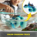 Monster Jam Mud Blasters, Grave Digger and Megalodon Color Changing Trucks 2-Pack, 1:64 Die Cast Vehicle, Kids Toys for Boys and Girls 3 and Up - Image 3