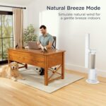 Shark TurboBlade Fan—Ultra-customizable bladeless tower fan, pivots, twists, oscillates 180°, circulates and propels air, 10 noise levels + 10 speeds, easy to clean, dove, TF202SWH - Image 5