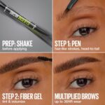 Maybelline Brow Inserts Eyebrow Pen, Micro Needle Shaped 2-In-1 Dual-Ended Brow Makeup Pen and Gel, Water-Resistant, Smudge Proof for Up to 36-HR Wear, Ash Brown - Image 4