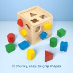Melissa & Doug Shape Sorting Cube - Classic Wooden Toy With 12 Shapes - Image 6