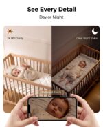 Momcozy Smart Baby Monitor, 2K HD Contact-Free Baby Camera | Smart Notifications for Cry/Sound/Motion, Sleep Activity Log, 2-Way Audio, Night Vision, Table&Floor Stand,2.4/5GHz Wifi,BM08 - Image 4