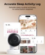 Momcozy Smart Baby Monitor, 2K HD Contact-Free Baby Camera | Smart Notifications for Cry/Sound/Motion, Sleep Activity Log, 2-Way Audio, Night Vision, Table&Floor Stand,2.4/5GHz Wifi,BM08 - Image 6