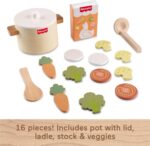 Fisher-Price Tiny Garden Wooden Soup Pretend Cooking Playset | 16-Piece Wood Play Food Veggies and Accessories, Kitchen Toys for Preschool Kids Ages 3+ Years (Amazon Exclusive) - Image 5