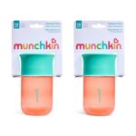 Munchkin Control Flow Open Training Toddler Cups with Removable Valve, 18+ Months, 10 Ounce, 2 Pack, Coral - Image 9