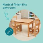 Melissa & Doug Solid Wood Kids Table and Chairs (2), Premium Quality Wooden Toddler Table and Chair Set for Kids Playroom Furniture & Montessori Classroom Furniture for Boys & Girls Ages 3+ - Image 3